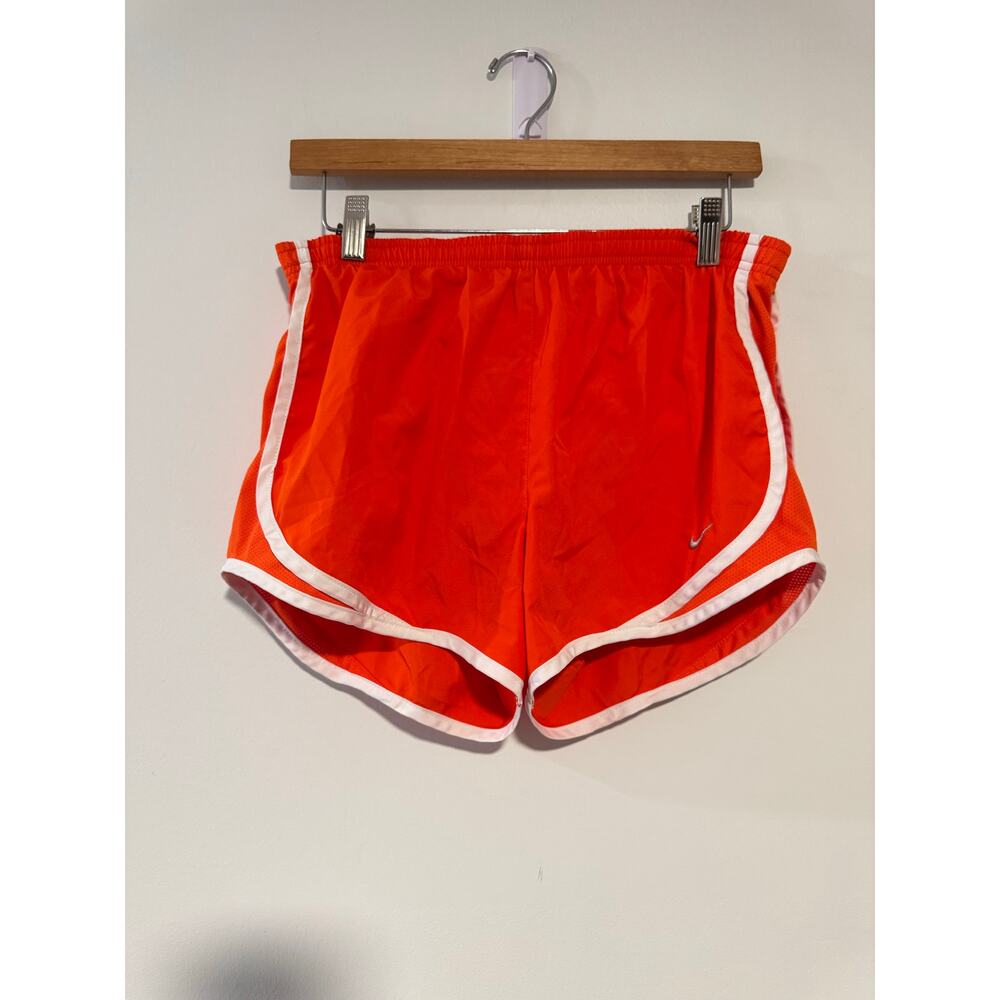 Nike Dri-FIT Tempo Running Shorts Women's Small Orange White Trim Athletic